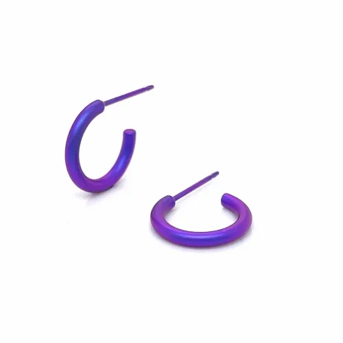 Small Round Purple Hoop Earrings